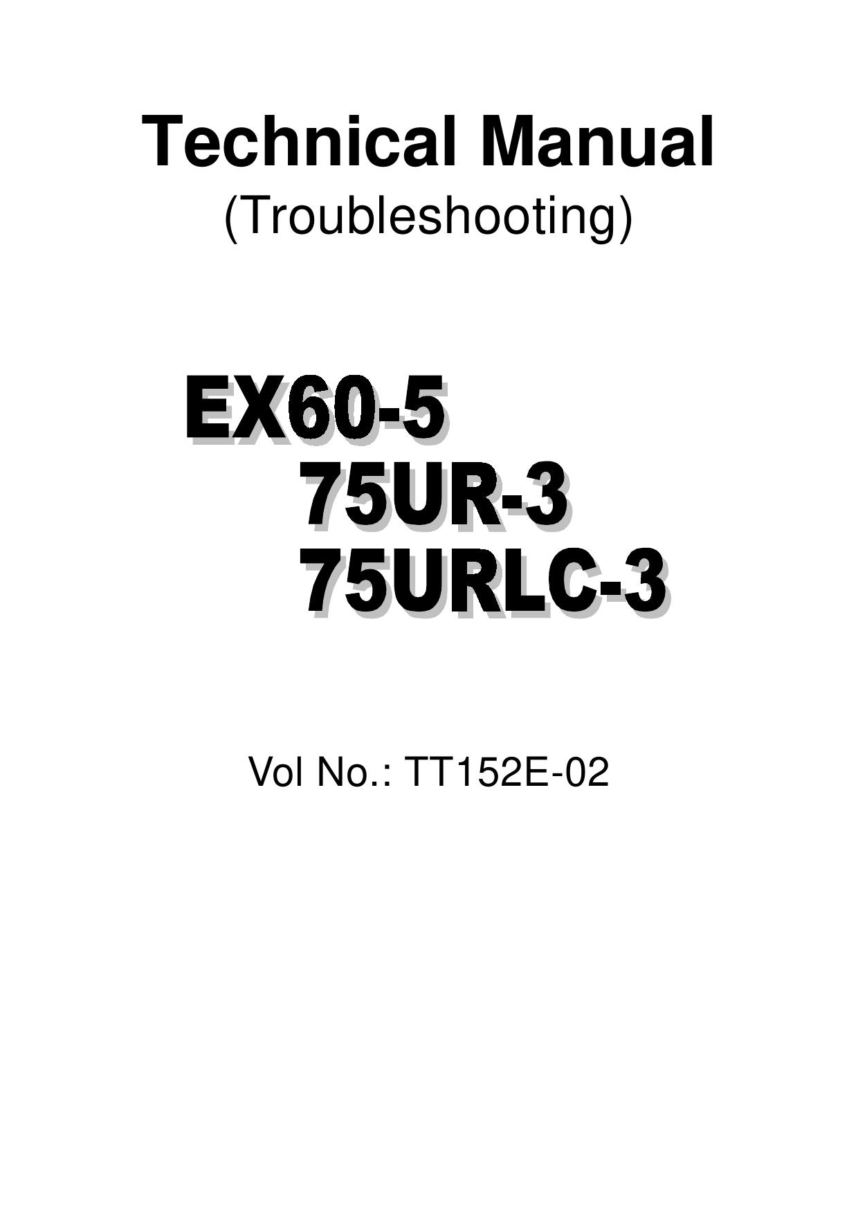 EX60-5 EX75UR-3 EX75URLC-3 HITACHI Technical Manual Troubleshooting
